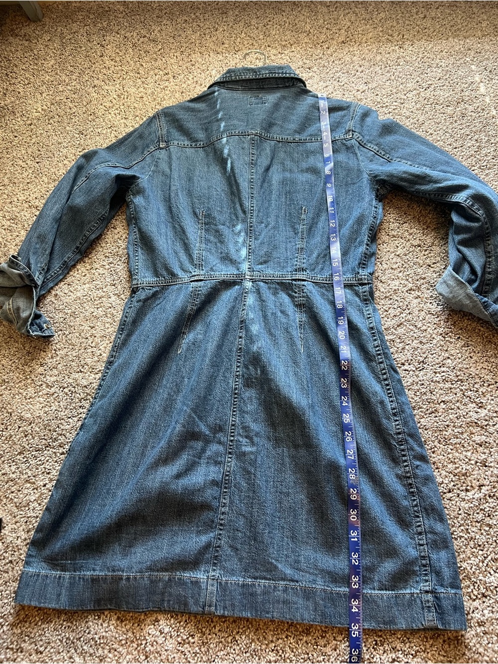 Levi's Medium Blue Denim Long Sleeve Shirt Dress - Picture 4 of 6